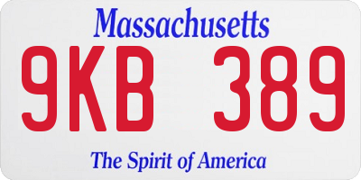 MA license plate 9KB389