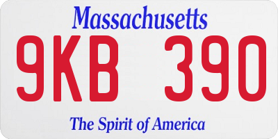 MA license plate 9KB390