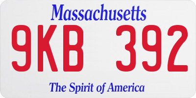 MA license plate 9KB392