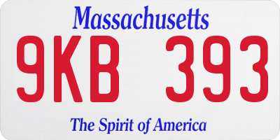 MA license plate 9KB393