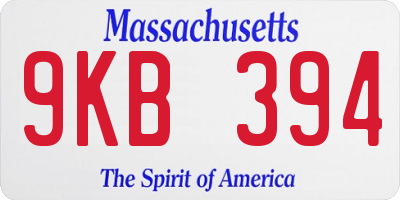MA license plate 9KB394