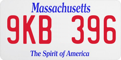 MA license plate 9KB396