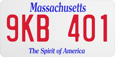 MA license plate 9KB401