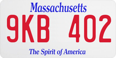 MA license plate 9KB402
