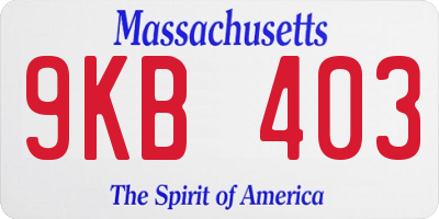 MA license plate 9KB403
