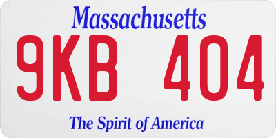MA license plate 9KB404