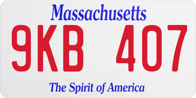 MA license plate 9KB407