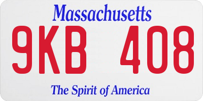 MA license plate 9KB408