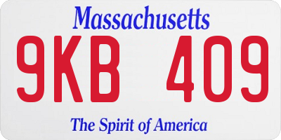 MA license plate 9KB409