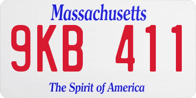 MA license plate 9KB411
