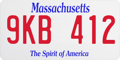 MA license plate 9KB412
