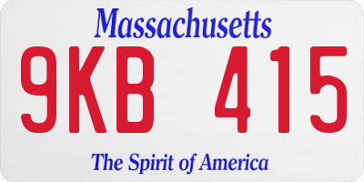 MA license plate 9KB415
