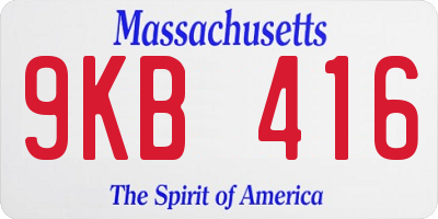 MA license plate 9KB416