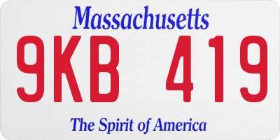 MA license plate 9KB419
