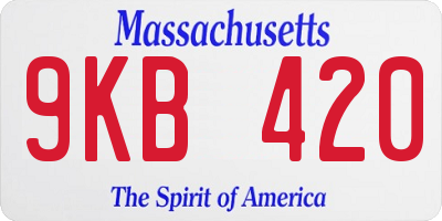 MA license plate 9KB420