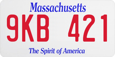 MA license plate 9KB421
