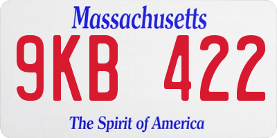 MA license plate 9KB422