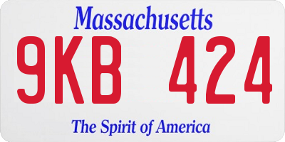 MA license plate 9KB424