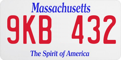 MA license plate 9KB432