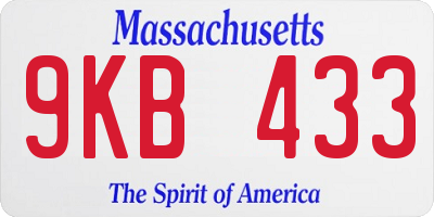 MA license plate 9KB433