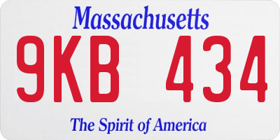 MA license plate 9KB434