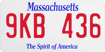 MA license plate 9KB436