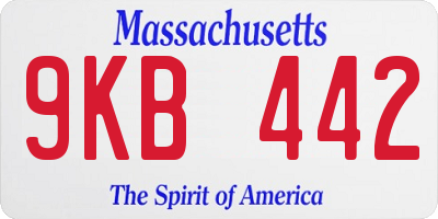 MA license plate 9KB442