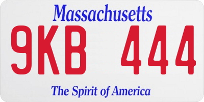 MA license plate 9KB444