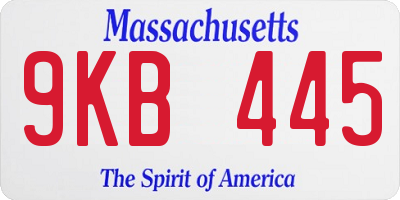 MA license plate 9KB445