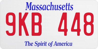 MA license plate 9KB448