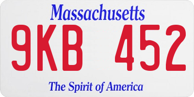 MA license plate 9KB452