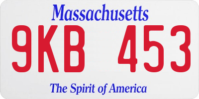 MA license plate 9KB453