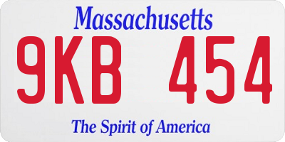MA license plate 9KB454