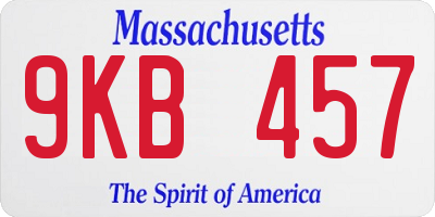 MA license plate 9KB457