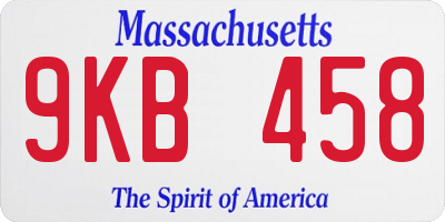 MA license plate 9KB458