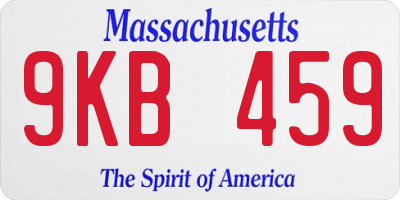 MA license plate 9KB459