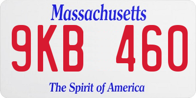 MA license plate 9KB460