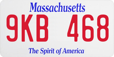MA license plate 9KB468