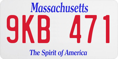 MA license plate 9KB471