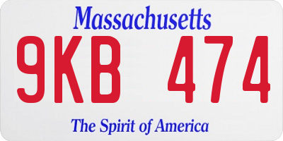 MA license plate 9KB474