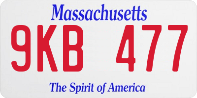 MA license plate 9KB477