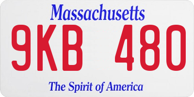 MA license plate 9KB480