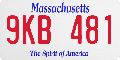 MA license plate 9KB481