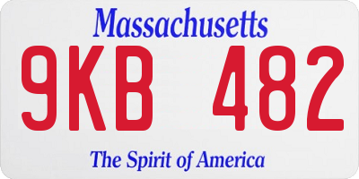 MA license plate 9KB482