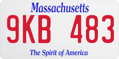 MA license plate 9KB483