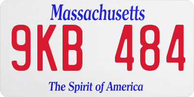 MA license plate 9KB484