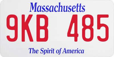 MA license plate 9KB485