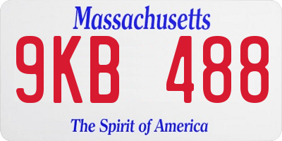 MA license plate 9KB488