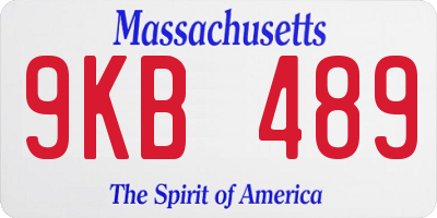 MA license plate 9KB489