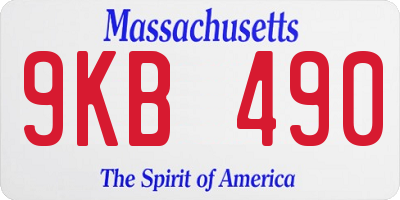 MA license plate 9KB490